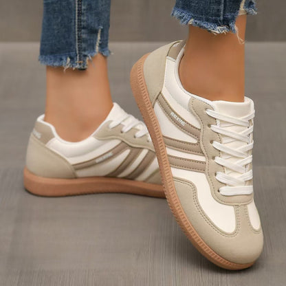 Women's suede wide-fit lace-up trainers