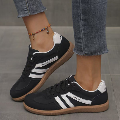 Women's suede wide-fit lace-up trainers