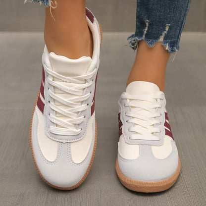 Women's suede wide-fit lace-up trainers