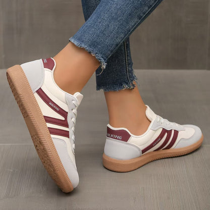 Women's suede wide-fit lace-up trainers