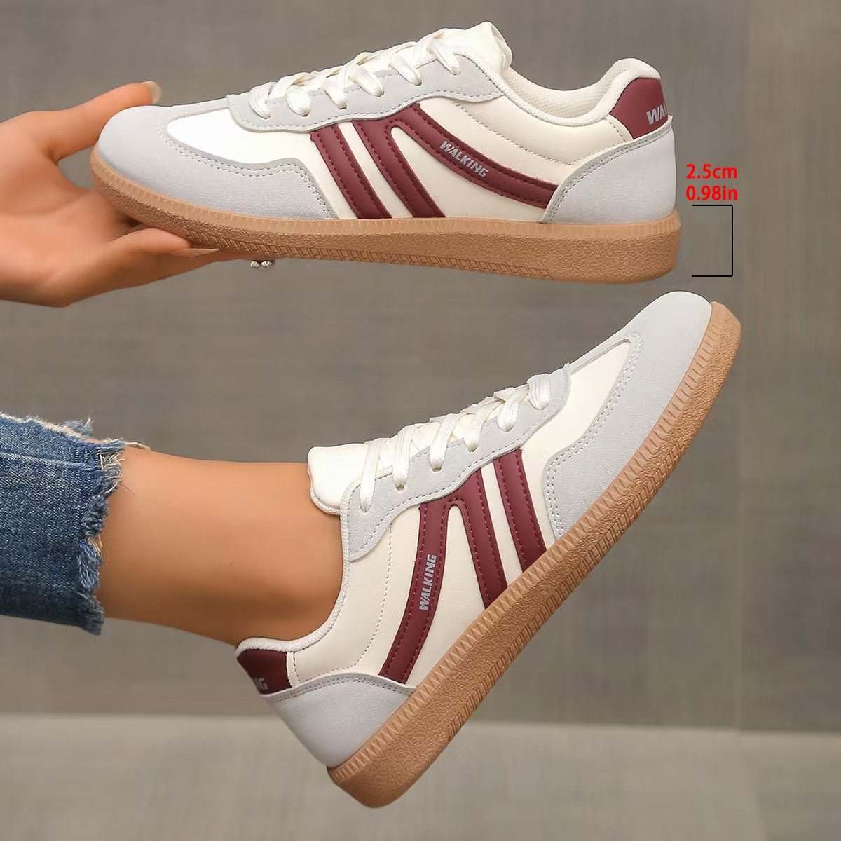 Women's suede wide-fit lace-up trainers