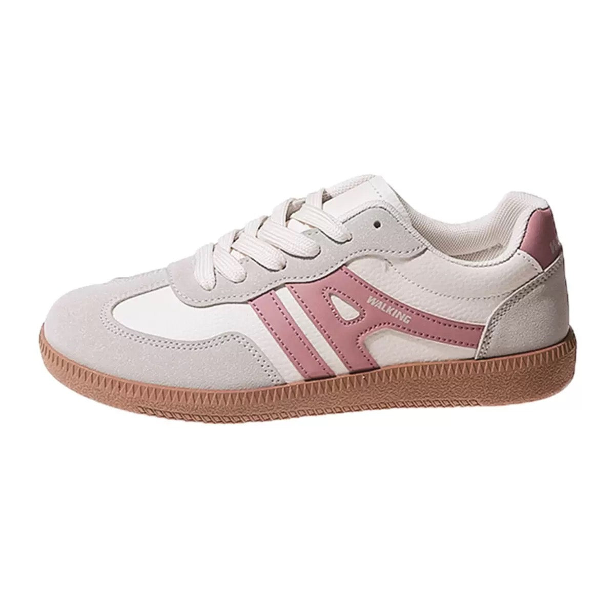 Women's suede wide-fit lace-up trainers