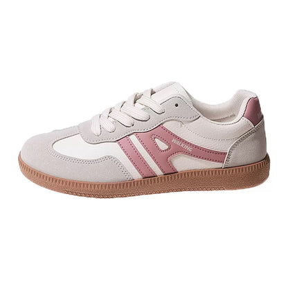Women's suede wide-fit lace-up trainers