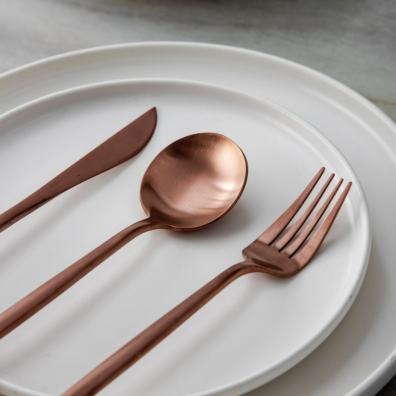 Stainless Steel Cutlery Set – Modern Matte Flatware Set for 4–16 People