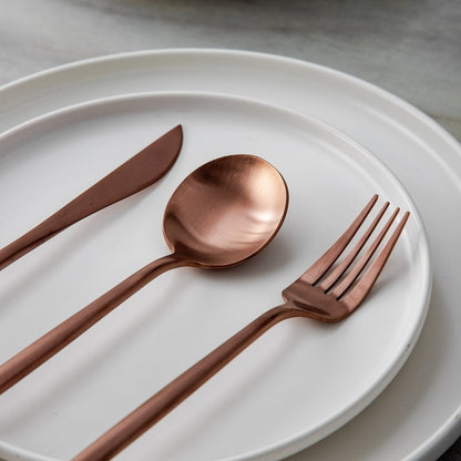 Stainless Steel Cutlery Set – Modern Matte Flatware Set for 4–16 People