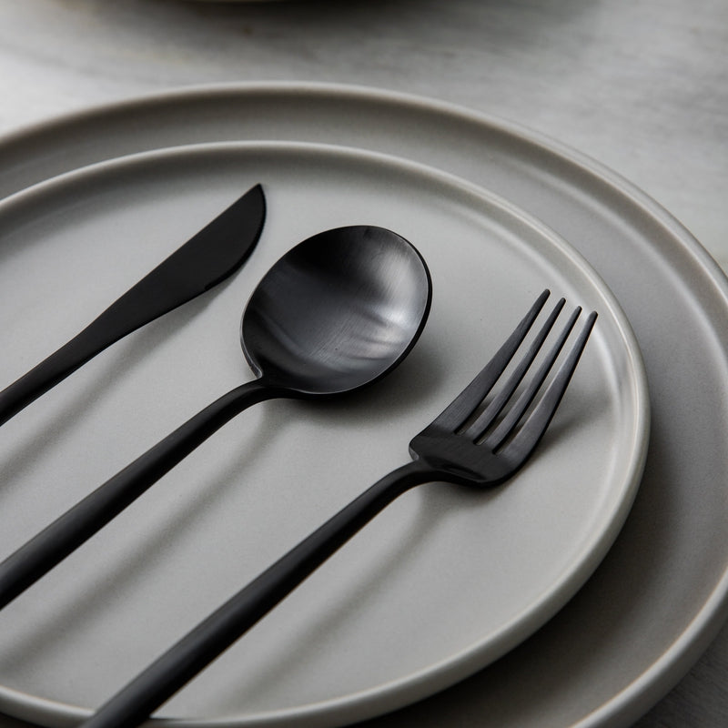 Stainless Steel Cutlery Set – Modern Matte Flatware Set for 4–16 People
