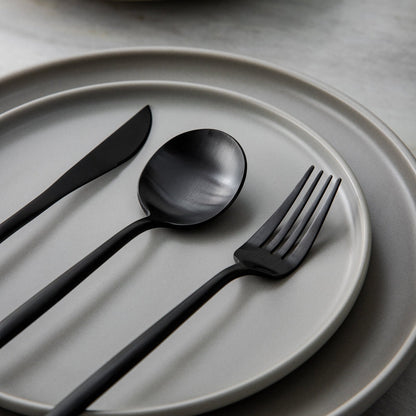 Stainless Steel Cutlery Set – Modern Matte Flatware Set for 4–16 People