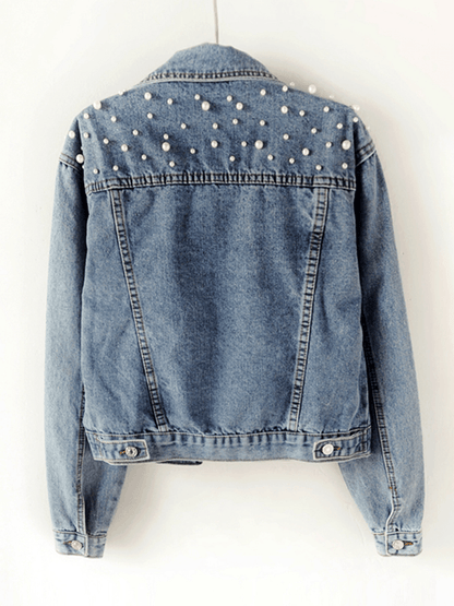 Women's Denim Jacket – Embellished Oversized Jacket