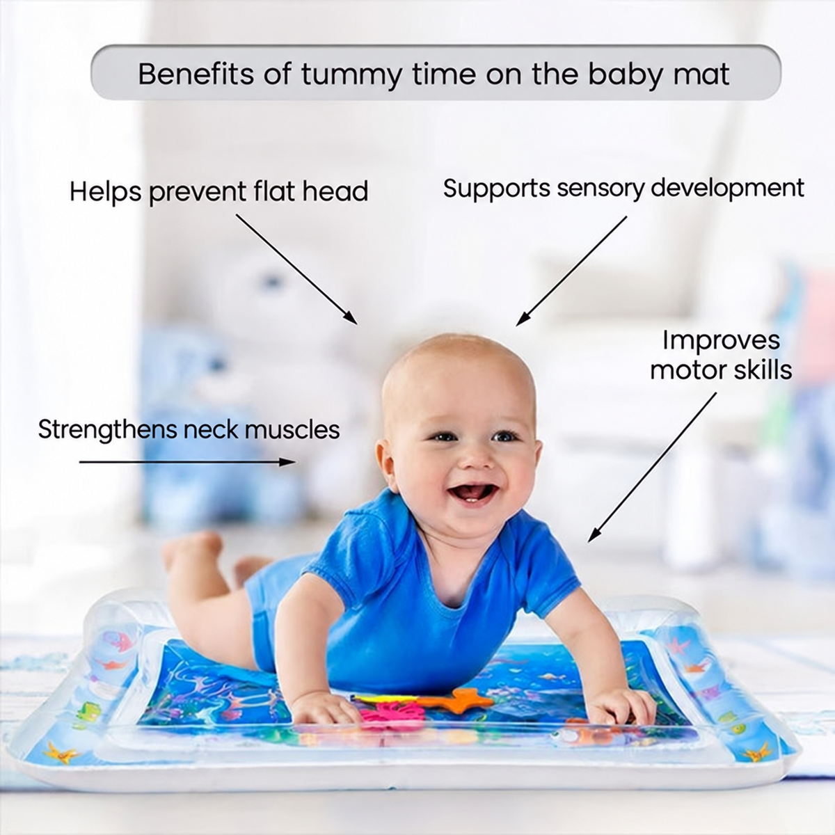 Inflatable Baby Water Play Mat – Tummy Time Sensory Mat