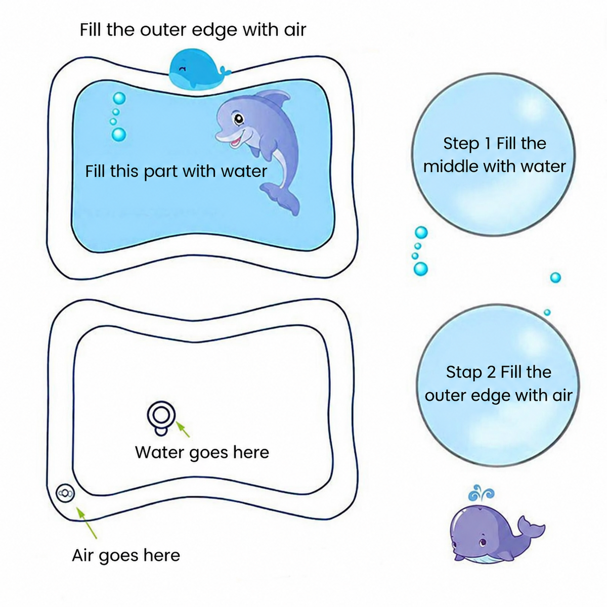 Inflatable Baby Water Play Mat – Tummy Time Sensory Mat