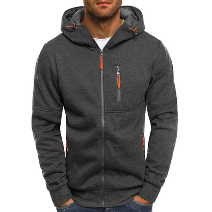 Men's Zip-Up Hoodie – Casual Cotton Hooded Jacket