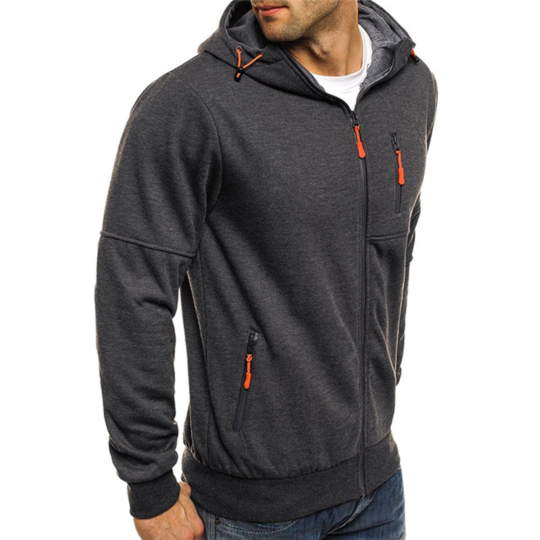 Men's Zip-Up Hoodie – Casual Cotton Hooded Jacket