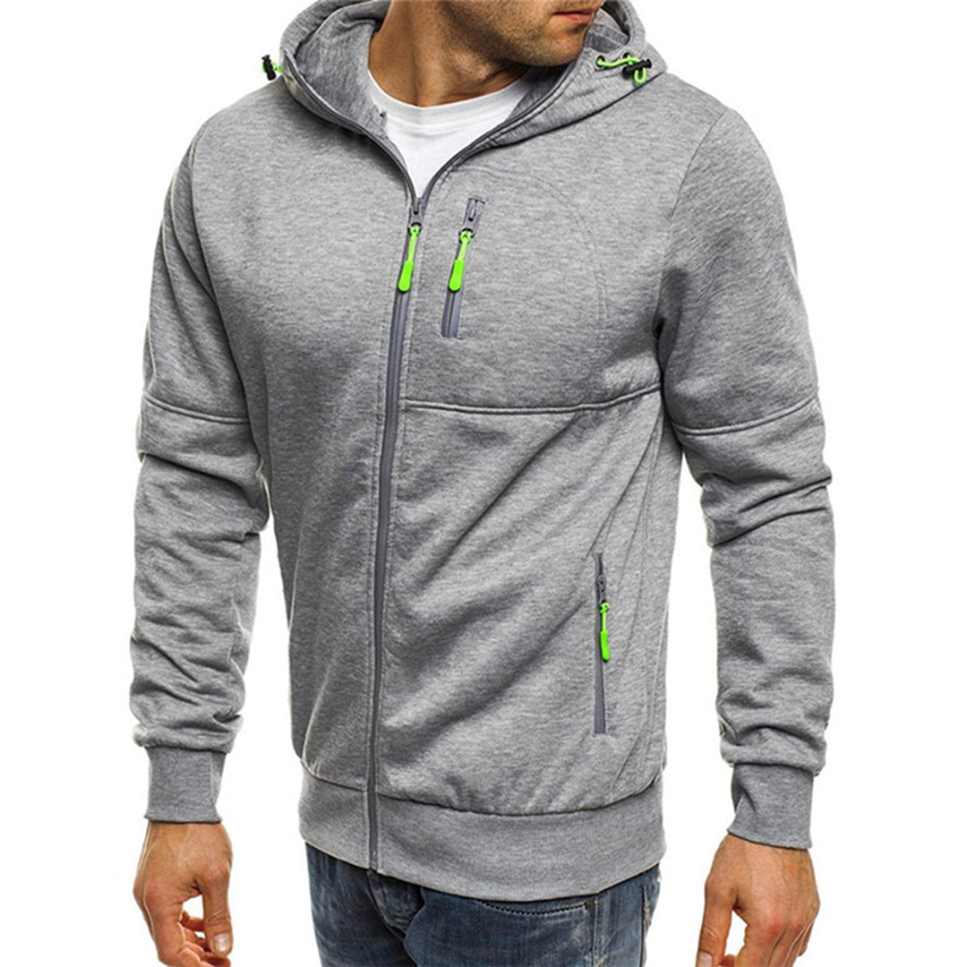 Men's Zip-Up Hoodie – Casual Cotton Hooded Jacket