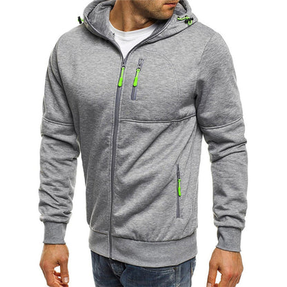 Men's Zip-Up Hoodie – Casual Cotton Hooded Jacket