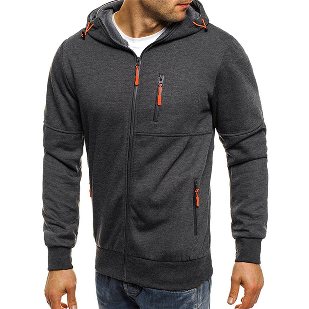 Men's Zip-Up Hoodie – Casual Cotton Hooded Jacket