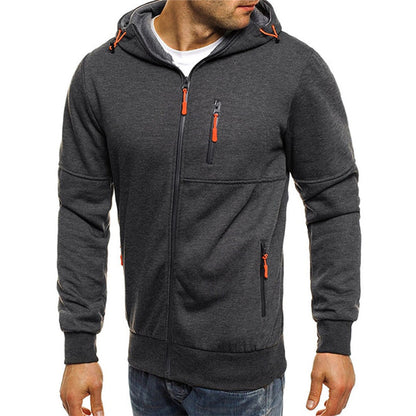Men's Zip-Up Hoodie – Casual Cotton Hooded Jacket