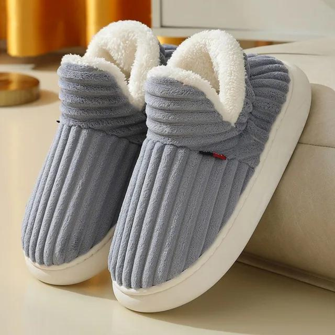 Soft Plush Slippers for Women, Cosy House Slippers with Cushioned Footbed