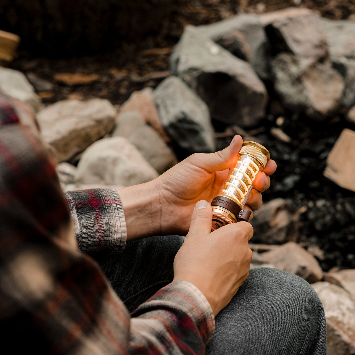 Vintage rechargeable LED camping lantern and torch