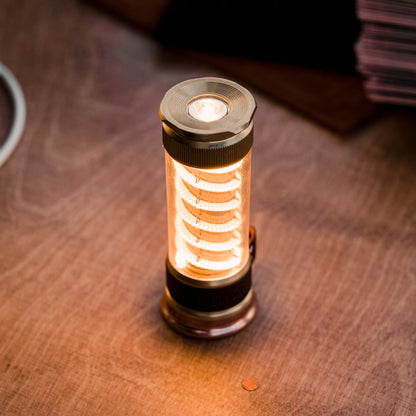 Vintage rechargeable LED camping lantern and torch