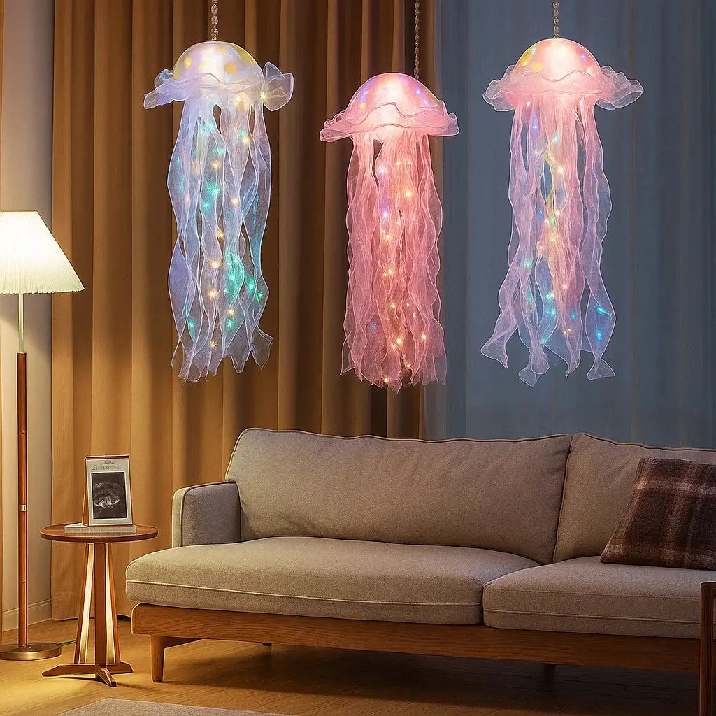 Hanging LED Jellyfish Lamp – Colourful Decorative Light