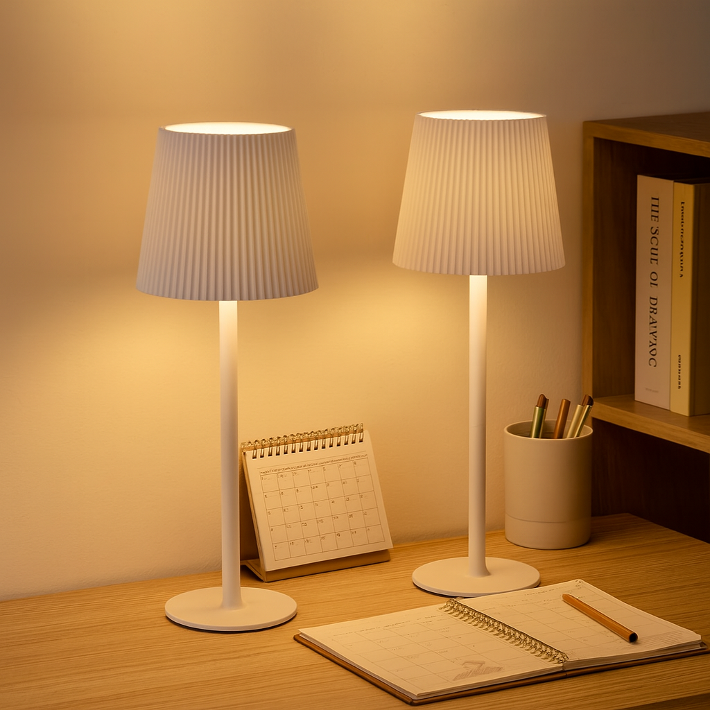 Rechargeable LED Desk & Bedside Lamp – Touch Dimmable 3-Colour Light