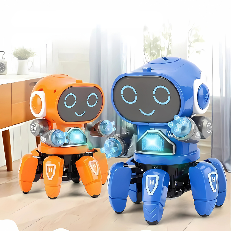 Interactive dancing music robot toy with lights