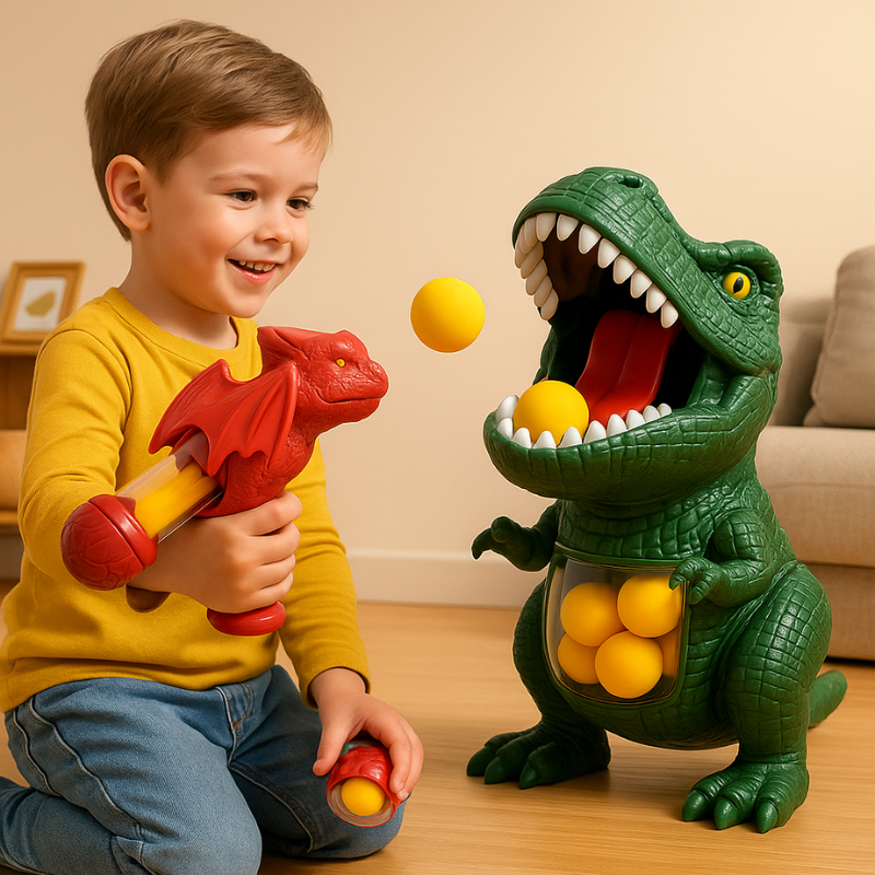 Dinosaur foam ball shooting game for kids