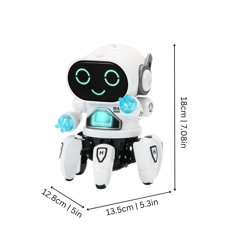 Interactive dancing music robot toy with lights