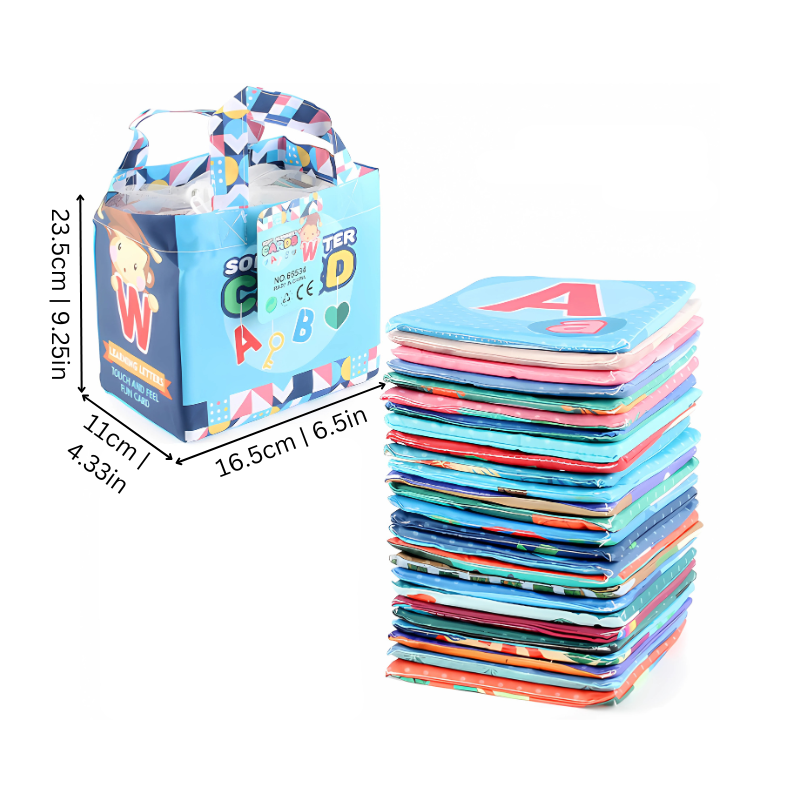 Soft fabric alphabet cards with storage bag