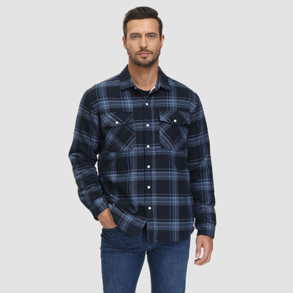 Plaid Shacket – Sherpa-Lined Casual Shirt Jacket