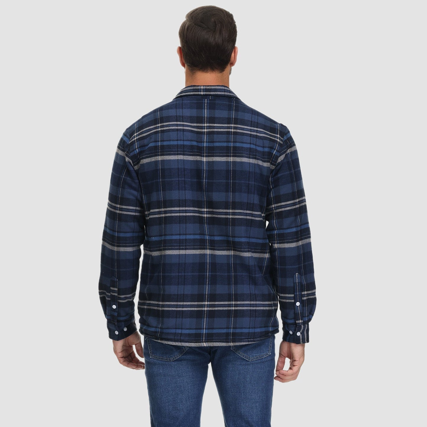 Plaid Shacket – Sherpa-Lined Casual Shirt Jacket