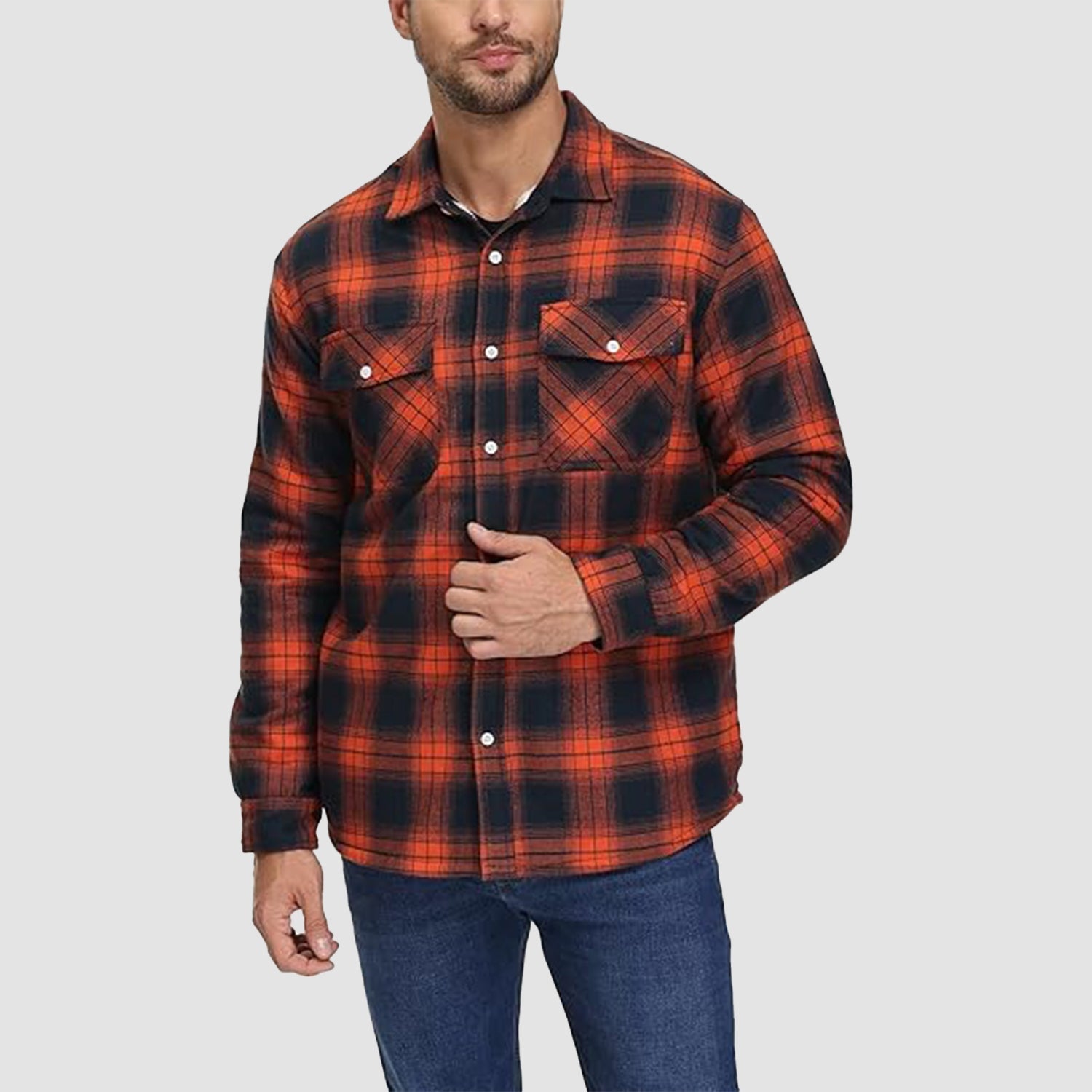 Men's plaid shirt jacket