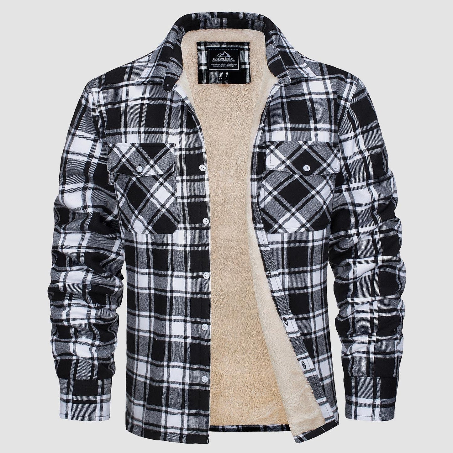 Plaid Shacket – Sherpa-Lined Casual Shirt Jacket