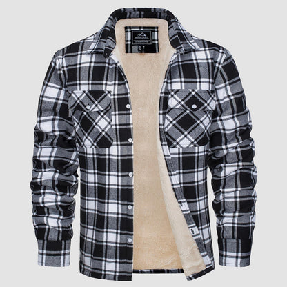 Plaid Shacket – Sherpa-Lined Casual Shirt Jacket
