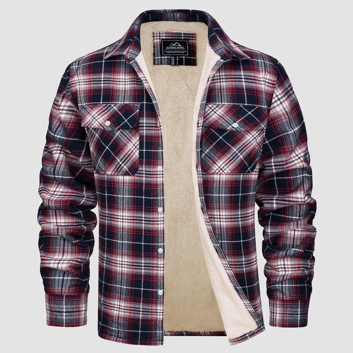 Plaid Shacket – Sherpa-Lined Casual Shirt Jacket