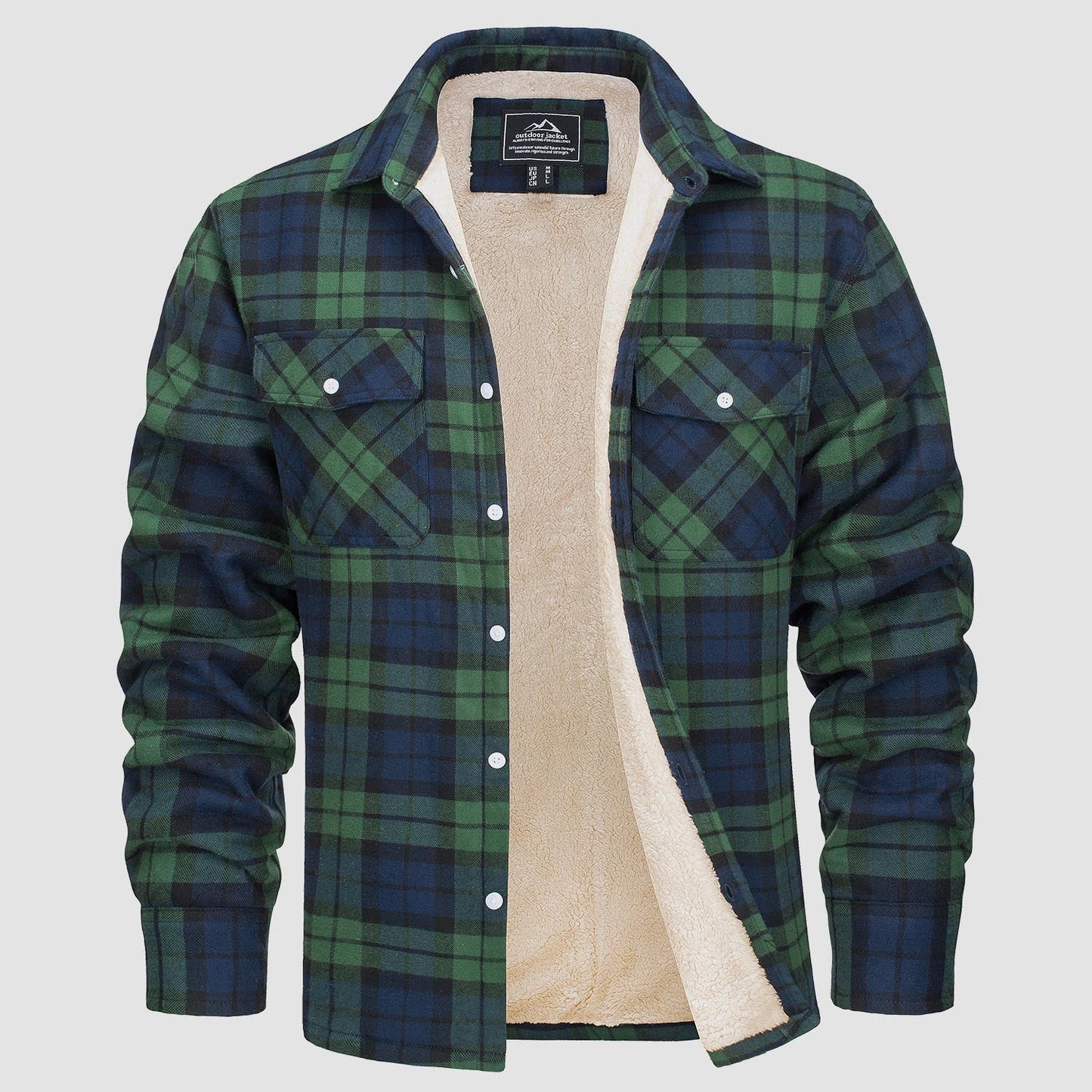 Men's check shacket colour option