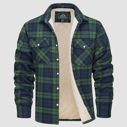Men's check shacket colour option