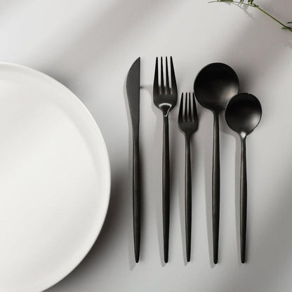 Stainless Steel Cutlery Set – Modern Matte Flatware Set for 4–16 People