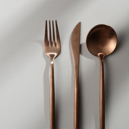 Stainless Steel Cutlery Set – Modern Matte Flatware Set for 4–16 People
