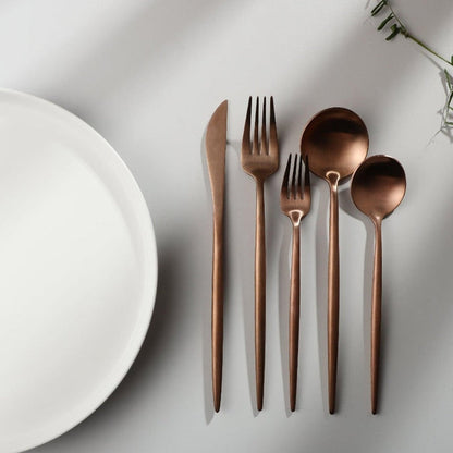Stainless Steel Cutlery Set – Modern Matte Flatware Set for 4–16 People