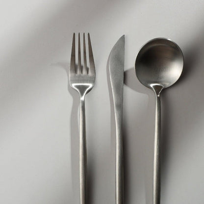 Stainless Steel Cutlery Set – Modern Matte Flatware Set for 4–16 People