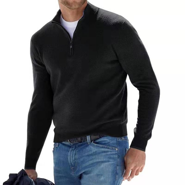 Men's pullover half-zip sweater