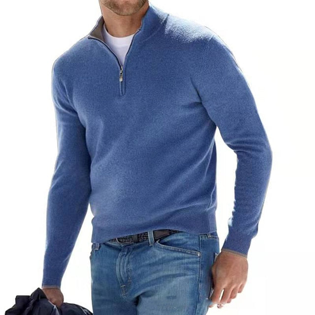 Men's knit half-zip jumper colour option