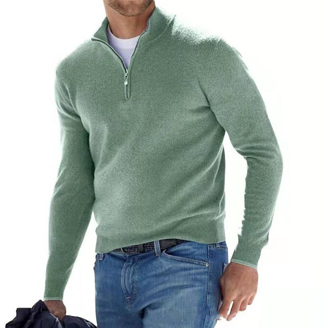 Men's casual half-zip jumper - detail