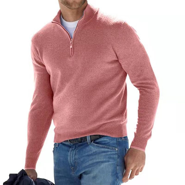 Men's long-sleeve half-zip sweater