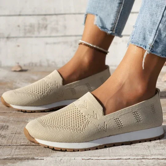 Knit Loafers for Women, Breathable Lightweight Flat Shoes with Soft Sole