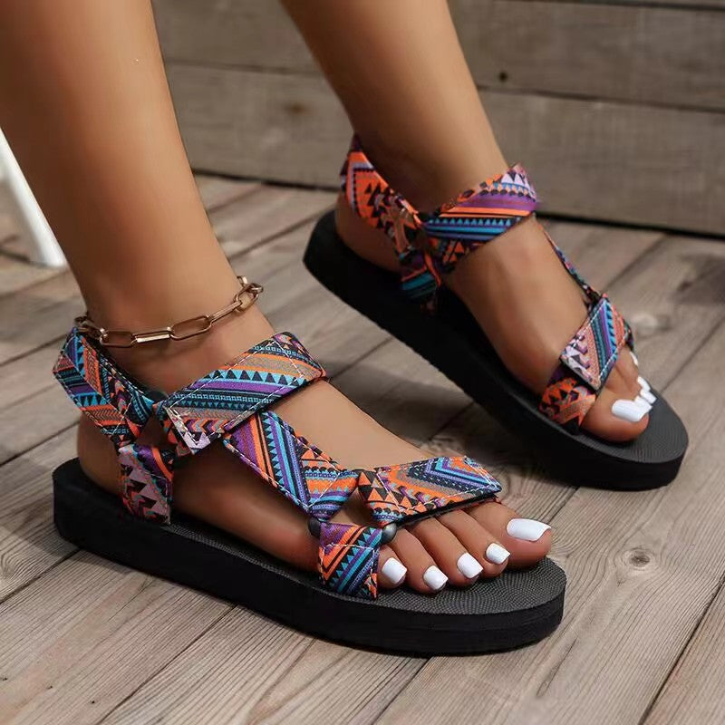 Orthopaedic Summer Shoes for Women, Woven Canvas Flat Shoes with Arch Support