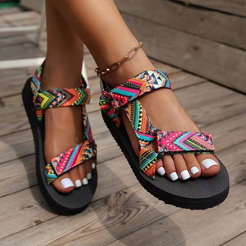 Orthopaedic Summer Shoes for Women, Woven Canvas Flat Shoes with Arch Support