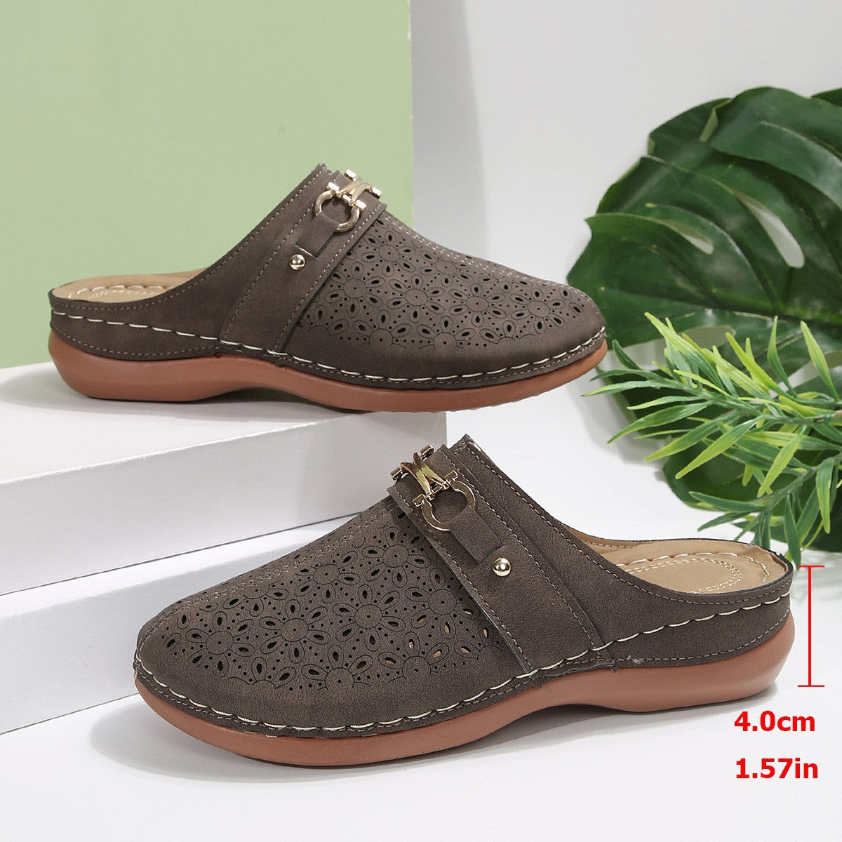 Cosy House Slippers for Women, Perforated Comfort Slippers with Flexible Sole