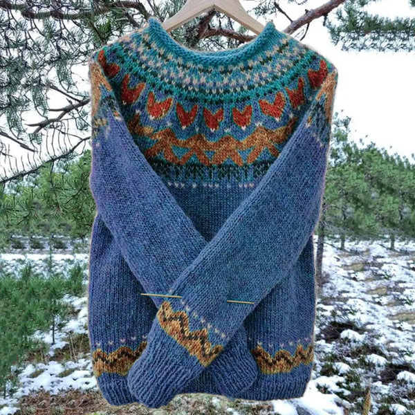 Women's Icelandic knit patterned jumper